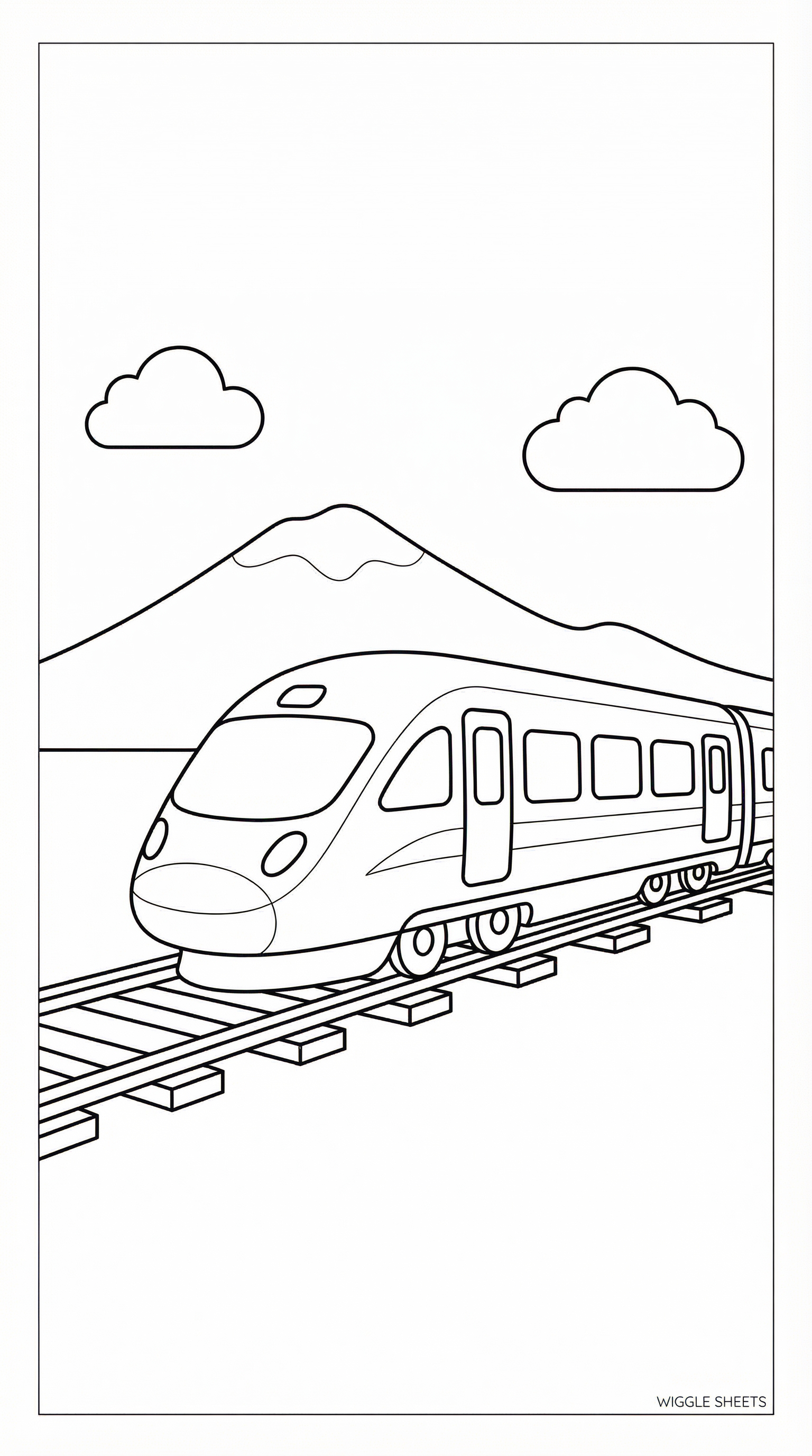 Cute Bullet Train Coloring Page